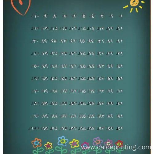 3 Plasticized Paper Posters with Braille Letter